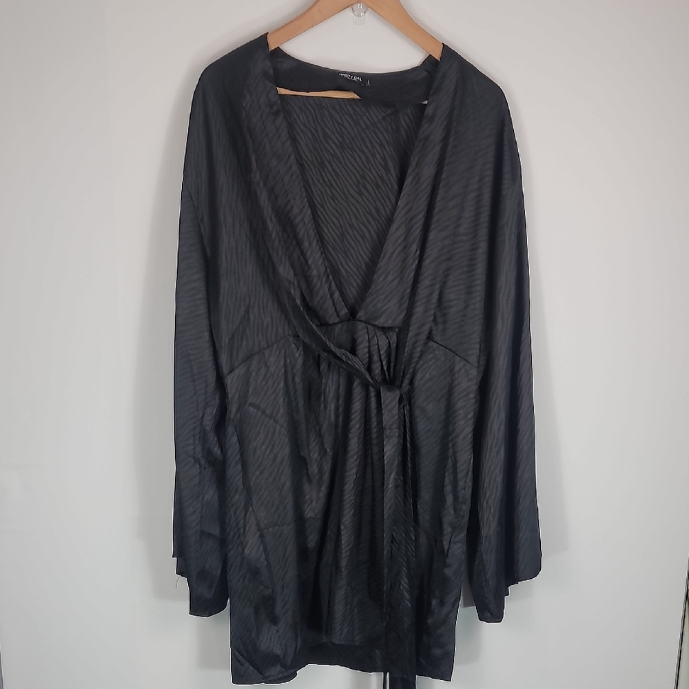 Nasty Gal Black Satin Dress